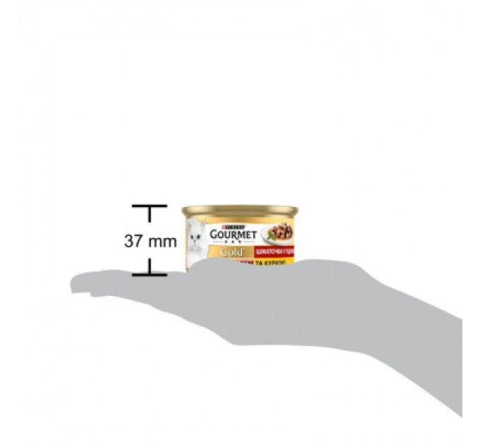 Purina Gourmet Вологий корм для кішок Purina Gourmet Gold. З лососем і куркою, шматочки в підливі 85г (7613032618674)