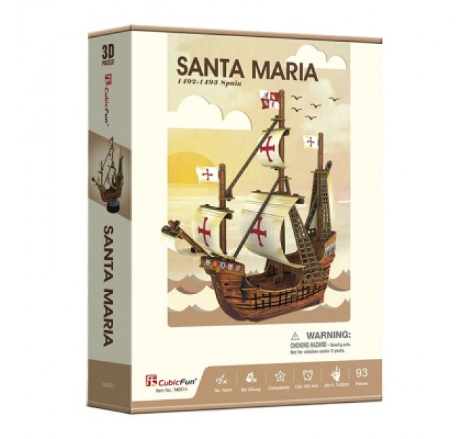 Cubic Fun Пазл Cubic Fun Тривимірна головоломка-конструктор Санта Марія (T4031h)