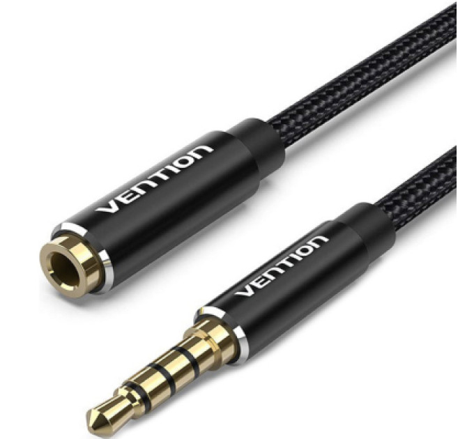Vention Кабель мультимедійний 3.5mm M to 3.5mm F 1.0m black Vention (BHBBF)