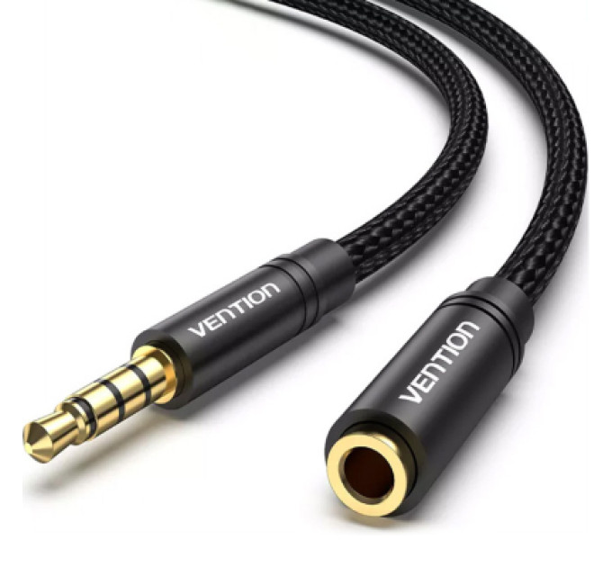 Vention Кабель мультимедійний 3.5mm M to 3.5mm F 1.0m black Vention (BHBBF)