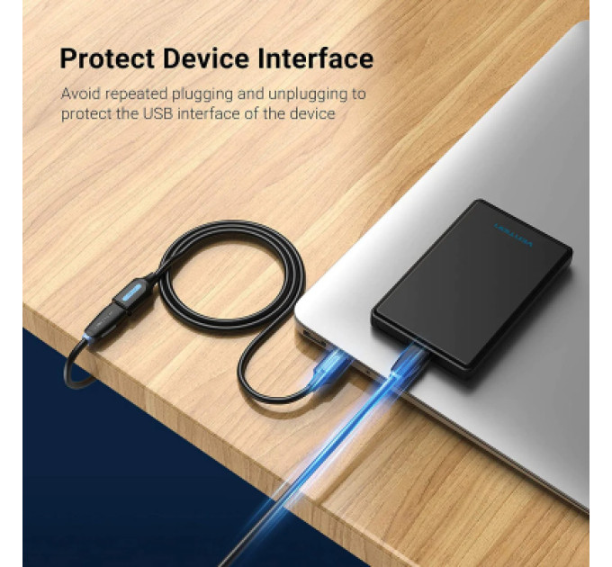 Vention Дата кабель USB 3.0 AM/AF 1.5m black Vention (CBHBG)