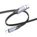 HOCO Дата кабель USB 2.0 AM to Lightning 1.2m 2.4A nylon aluminum U125 black HOCO (6942007604987)