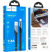 HOCO Дата кабель USB 2.0 AM to Lightning 1.2m 2.4A nylon aluminum U125 black HOCO (6942007604987)