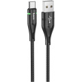 HOCO Дата кабель USB 2.0 AM to USB-C 1.2m 3A nylon aluminum with light indicator U93 black HOCO (6931474732170)
