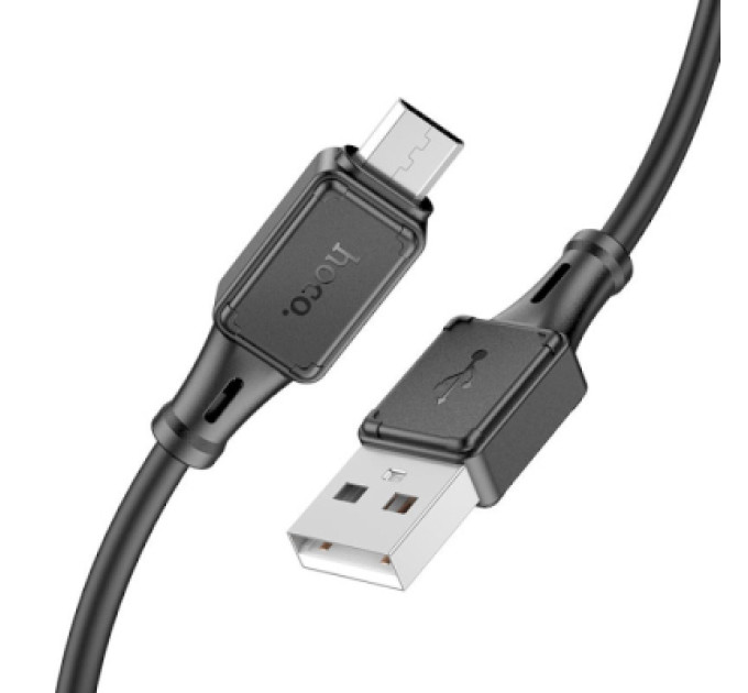 HOCO Дата кабель USB 2.0 AM to Micro 5P 1.0m Assistant silicone X101 black HOCO (6942007604055)
