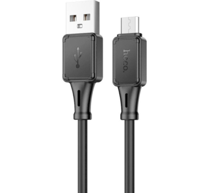 HOCO Дата кабель USB 2.0 AM to Micro 5P 1.0m Assistant silicone X101 black HOCO (6942007604055)