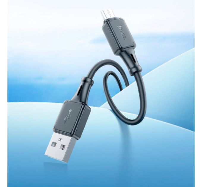 HOCO Дата кабель USB 2.0 AM to Micro 5P 1.0m Assistant silicone X101 black HOCO (6942007604055)