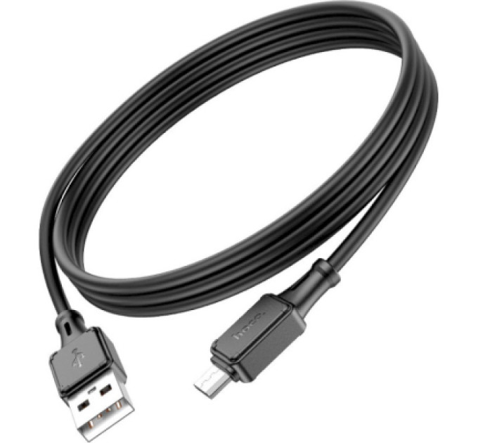 HOCO Дата кабель USB 2.0 AM to Micro 5P 1.0m Assistant silicone X101 black HOCO (6942007604055)