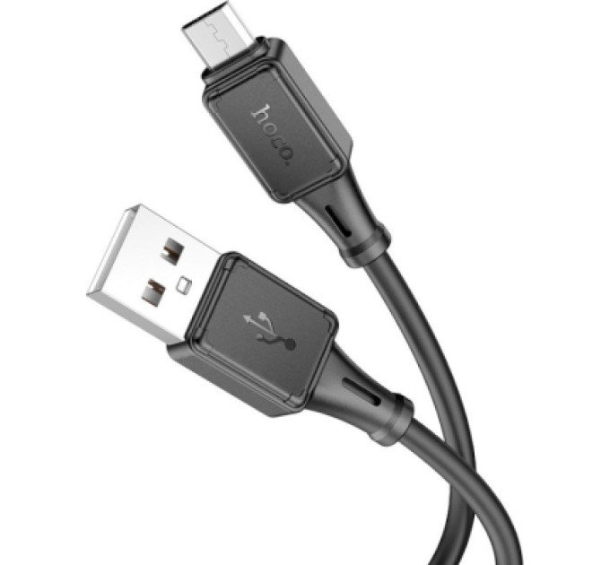 HOCO Дата кабель USB 2.0 AM to Micro 5P 1.0m Assistant silicone X101 black HOCO (6942007604055)