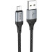 HOCO Дата кабель USB 2.0 AM to Micro 5P 1.0m 2.4A nylon X102 black HOCO (6942007608763)