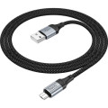 HOCO Дата кабель USB 2.0 AM to Micro 5P 1.0m 2.4A nylon X102 black HOCO (6942007608763)