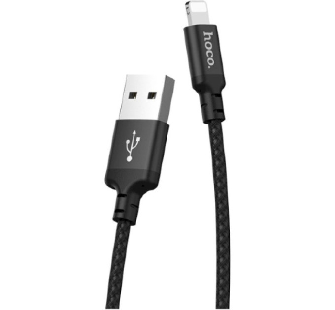 HOCO Дата кабель USB 2.0 AM to Lightning 1.0m 2A nylon X14 black HOCO (6957531062820)
