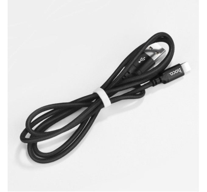 HOCO Дата кабель USB 2.0 AM to Lightning 1.0m 2A nylon X14 black HOCO (6957531062820)