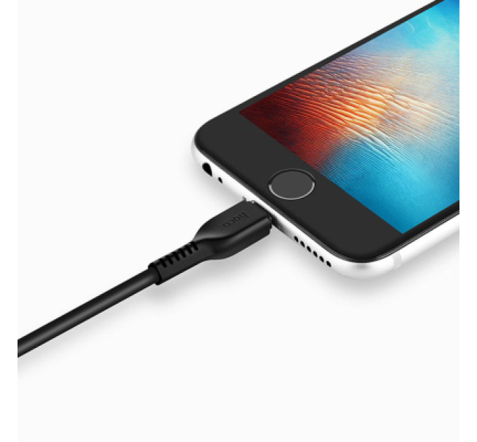 HOCO Дата кабель USB 2.0 AM to Lightning 1.0m 2.4A PVC TPE X20 black HOCO (6957531068808)