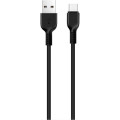 HOCO Дата кабель USB 2.0 AM to USB-C 1.0m 3A PVC X20 black HOCO (6957531068846)
