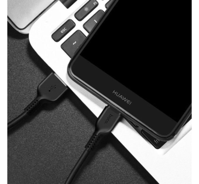 HOCO Дата кабель USB 2.0 AM to USB-C 1.0m 3A PVC X20 black HOCO (6957531068846)