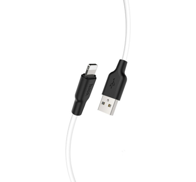 HOCO Дата кабель USB 2.0 AM to Lightning 2.0m 2.4A silicone X21 black+white HOCO (6931474713780)