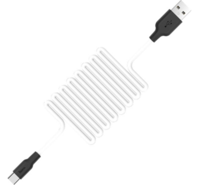HOCO Дата кабель USB 2.0 AM to USB-C 1.0m 2A silicone X21 black+white HOCO (6957531071402)