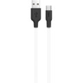 HOCO Дата кабель USB 2.0 AM to USB-C 1.0m 2A silicone X21 black+white HOCO (6957531071402)