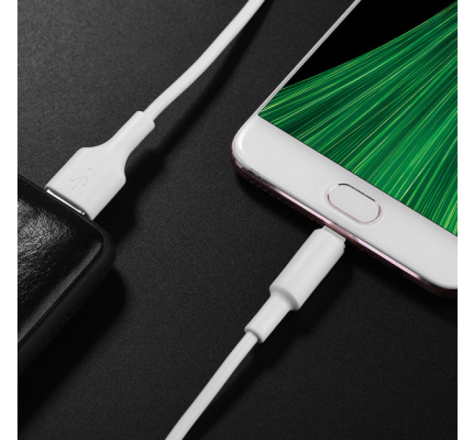 HOCO Дата кабель USB 2.0 AM to Micro 5P 1.0m 2A PVC X25 white HOCO (6957531080138)