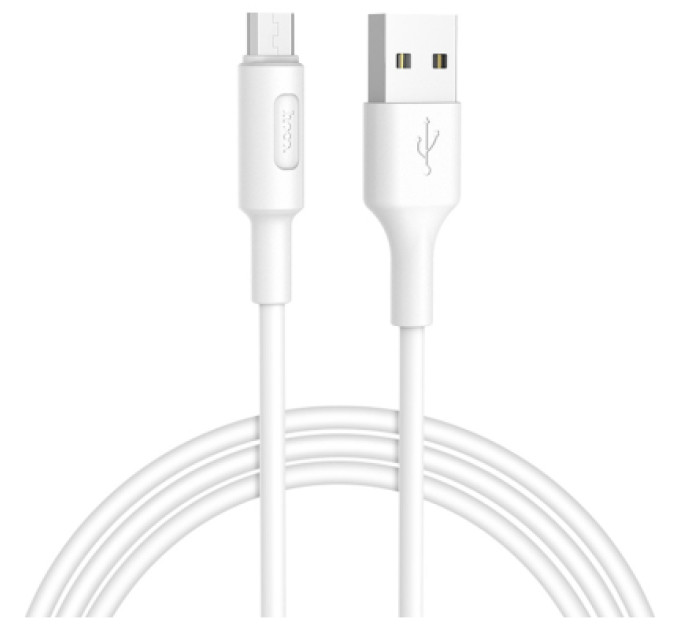HOCO Дата кабель USB 2.0 AM to Micro 5P 1.0m 2A PVC X25 white HOCO (6957531080138)