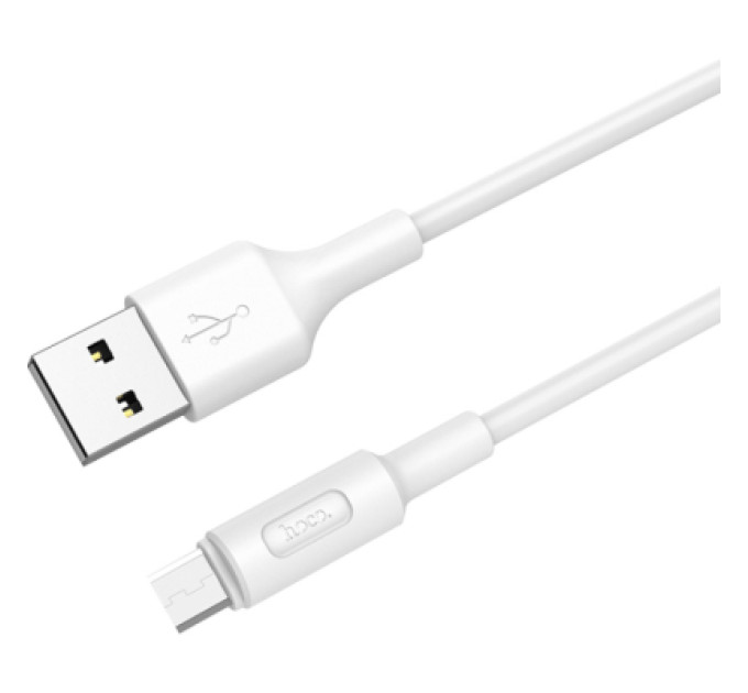 HOCO Дата кабель USB 2.0 AM to Micro 5P 1.0m 2A PVC X25 white HOCO (6957531080138)