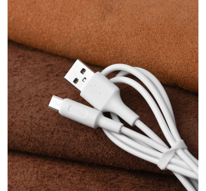 HOCO Дата кабель USB 2.0 AM to Micro 5P 1.0m 2A PVC X25 white HOCO (6957531080138)