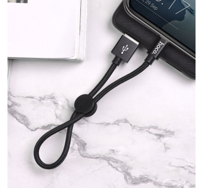 HOCO Дата кабель USB 2.0 AM to USB-C 0.25m 3A nylon X35 black HOCO (6931474707451)
