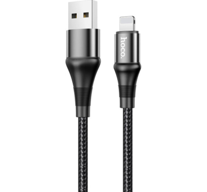 HOCO Дата кабель USB 2.0 AM to Lightning 1.0m 2.4A nylon X50 black HOCO (6931474734198)