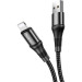 HOCO Дата кабель USB 2.0 AM to Lightning 1.0m 2.4A nylon X50 black HOCO (6931474734198)