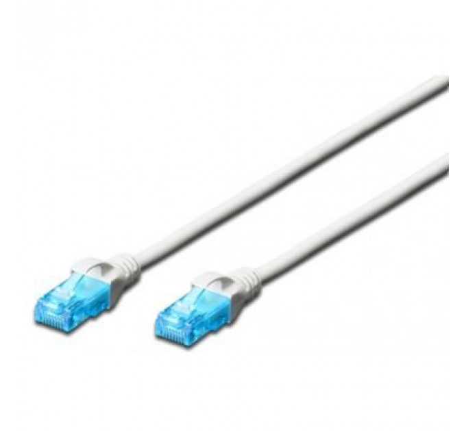 Патч-корд 1м, UTP, cat.5e, AWG 26/7, CCA, PVC, white Digitus (DK-1512-010/WH)
