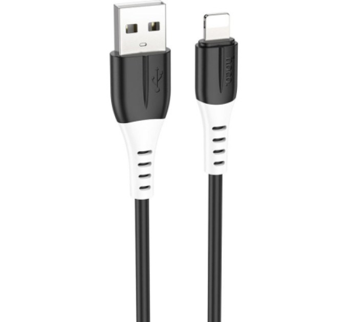 HOCO Дата кабель USB 2.0 AM to Lightning 1.0m 2.4A silicone X82 black HOCO (6931474768537)