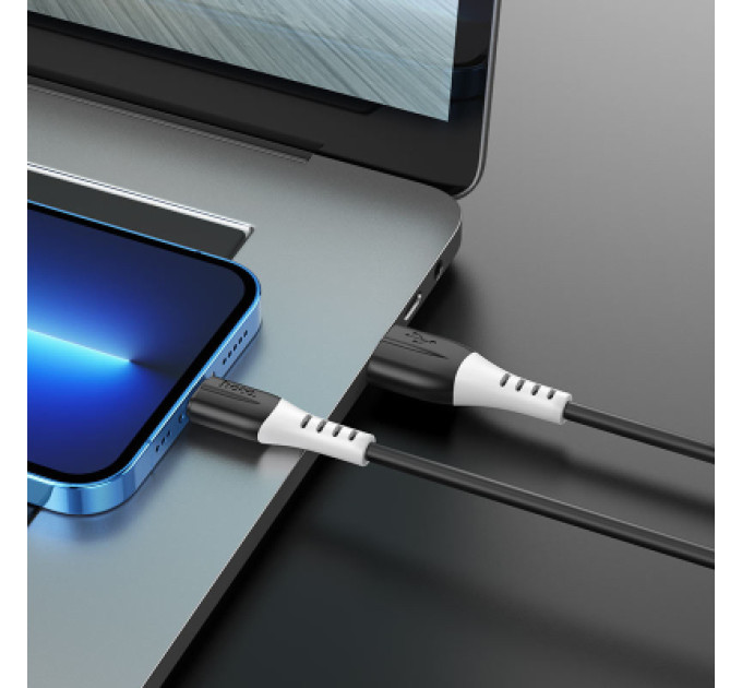 HOCO Дата кабель USB 2.0 AM to Lightning 1.0m 2.4A silicone X82 black HOCO (6931474768537)