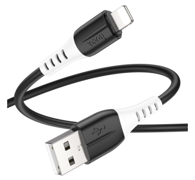 HOCO Дата кабель USB 2.0 AM to Lightning 1.0m 2.4A silicone X82 black HOCO (6931474768537)