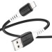 HOCO Дата кабель USB 2.0 AM to Lightning 1.0m 2.4A silicone X82 black HOCO (6931474768537)
