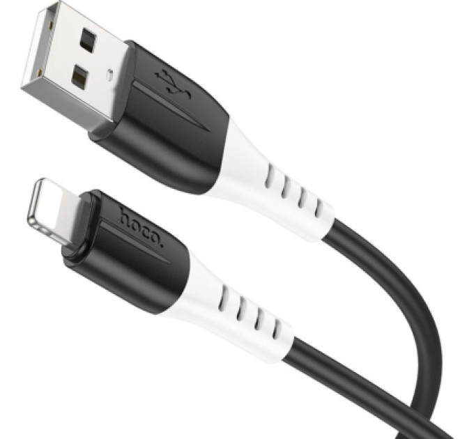 HOCO Дата кабель USB 2.0 AM to Lightning 1.0m 2.4A silicone X82 black HOCO (6931474768537)
