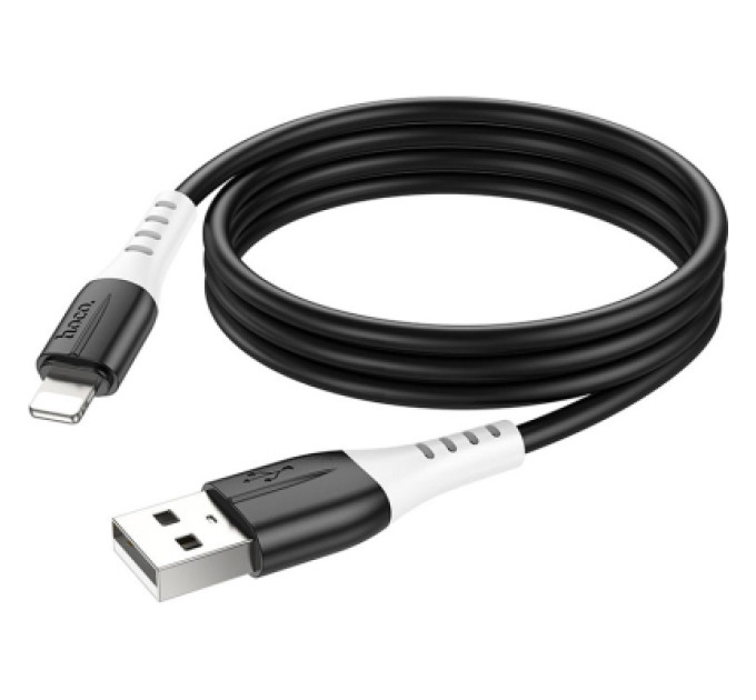 HOCO Дата кабель USB 2.0 AM to Lightning 1.0m 2.4A silicone X82 black HOCO (6931474768537)