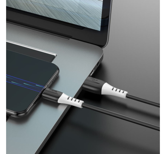 HOCO Дата кабель USB 2.0 AM to Micro 5P 1.0m 2.4A silicone X82 black HOCO (6931474768551)