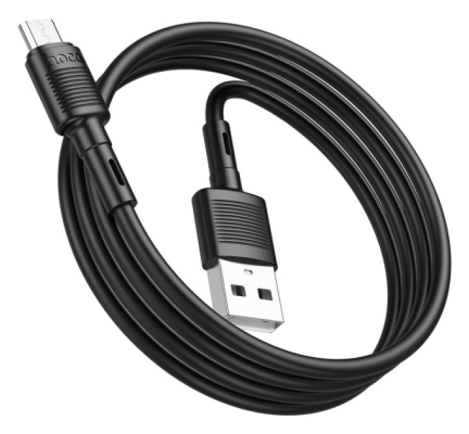 HOCO Дата кабель USB 2.0 AM to Micro 5P 1.0m 2.4A PVC X83 black HOCO (6931474770882)
