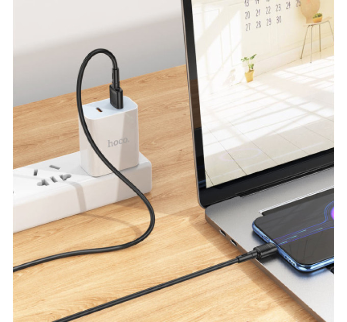 HOCO Дата кабель USB 2.0 AM to Micro 5P 1.0m 2.4A PVC X83 black HOCO (6931474770882)
