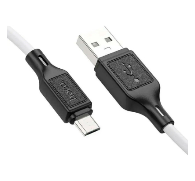 HOCO Дата кабель USB 2.0 AM to Micro 5P 1.0m Cool silicone X90 white HOCO (6931474788436)