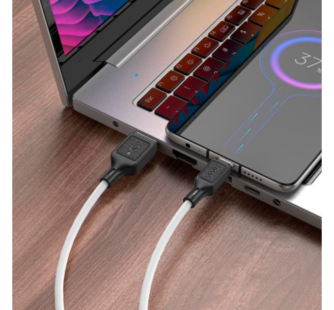 HOCO Дата кабель USB 2.0 AM to Micro 5P 1.0m Cool silicone X90 white HOCO (6931474788436)
