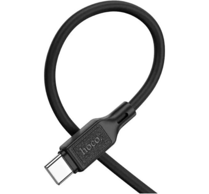 HOCO Дата кабель USB-C to USB-C 1.0m Cool silicone X90 black HOCO (6931474788443)