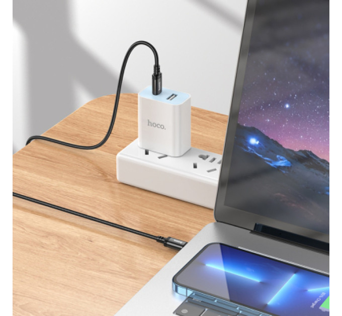 HOCO Дата кабель USB-C to USB-C 3.0m Radiance 60W X91 black HOCO (6931474788733)