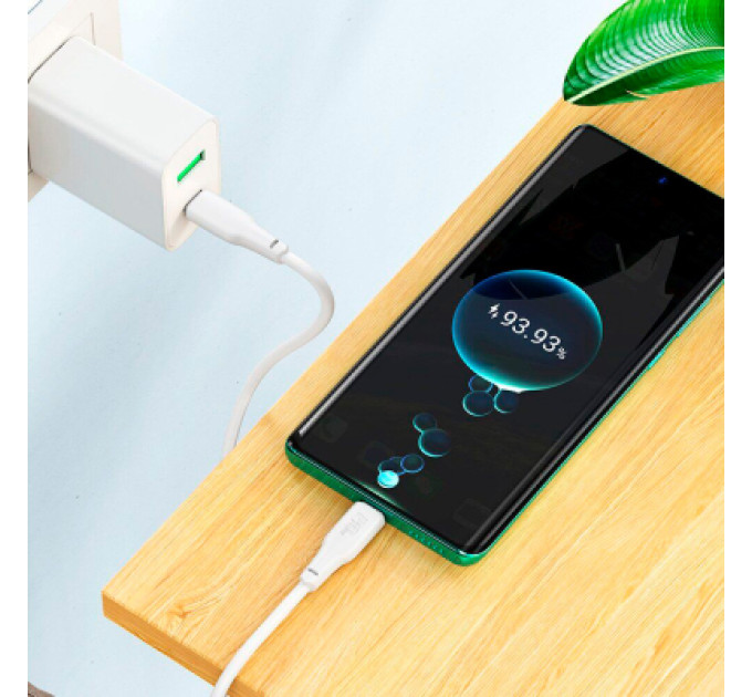HOCO Дата кабель USB-C to USB-C 2.0m 100W TPE X93 white HOCO (6931474790729)