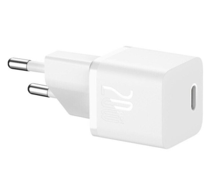 Baseus Зарядний пристрій Baseus GaN5 Fast Charger USB-C 20W white (CCGN050102)