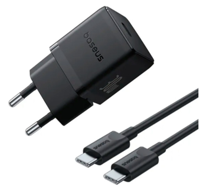 Baseus Зарядний пристрій Baseus Palm Fast Charger 1C 30W + Cable 1.0m Type-C 60W black (P10111605113-01)