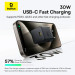 Baseus Зарядний пристрій Baseus Palm Fast Charger 1C 30W + Cable 1.0m Type-C 60W black (P10111605113-01)