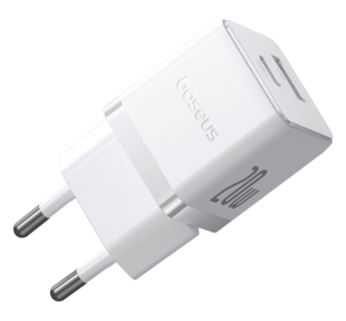 Baseus Зарядний пристрій Baseus Palm Fast Charger C+U 20W moon white (P10111608213-00)