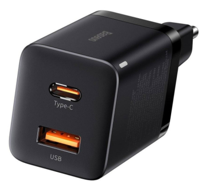 Baseus Зарядний пристрій Baseus Super Si Pro Quick Charger C+U 30W black (CCSUPP-E01)